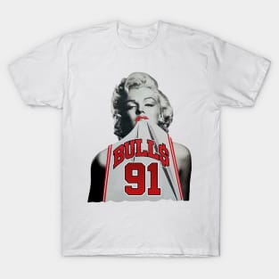 Marilyn Monroe Chicago Dennis Rodman white T-Shirt